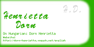 henrietta dorn business card